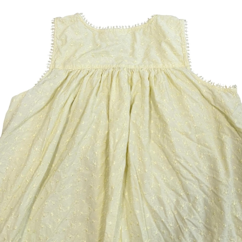 Adonna Nightgown Women XL Yellow Cotton Eyelet Embroidered Ruffle Sleep Gown - Picture 11 of 12